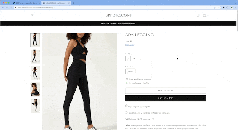 Shopify 尺码表点击切换单位