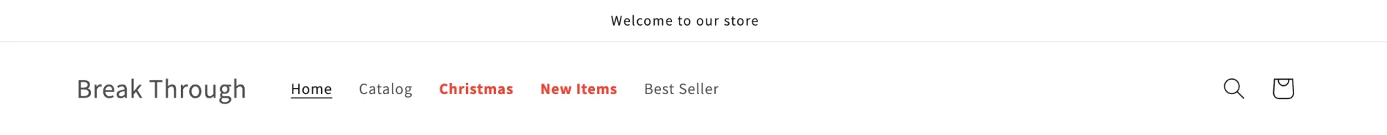 Shopify 加粗标红菜单