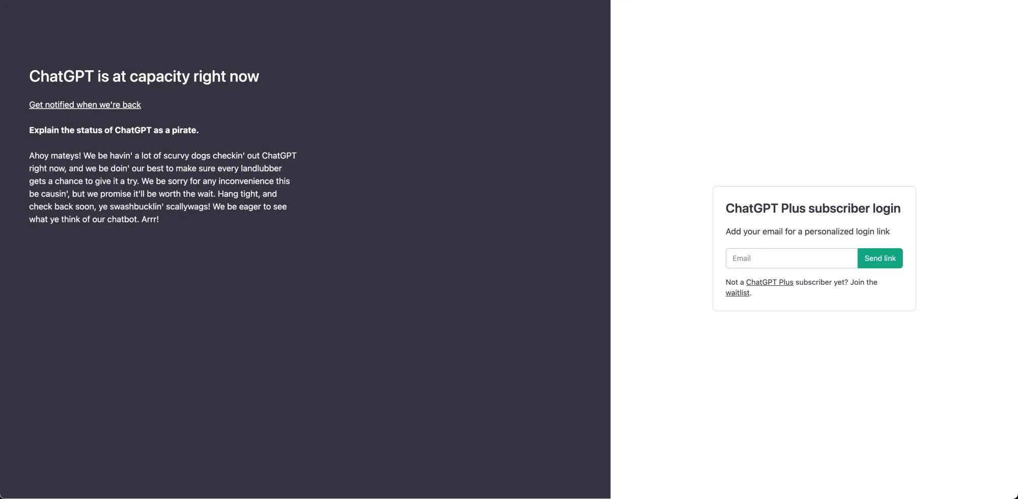 免费用户有时无法登录 ChatGPT