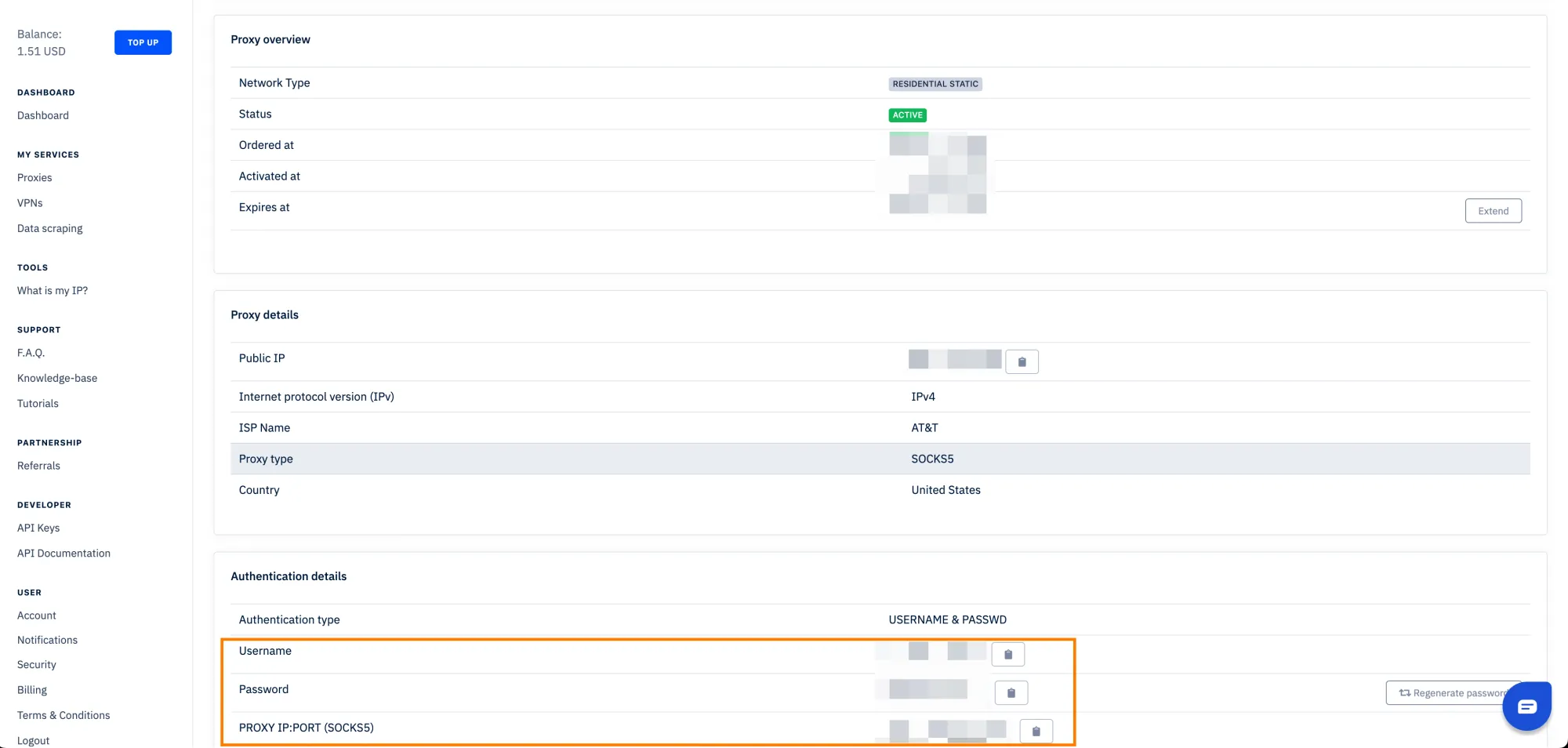 查看静态 IP 信息