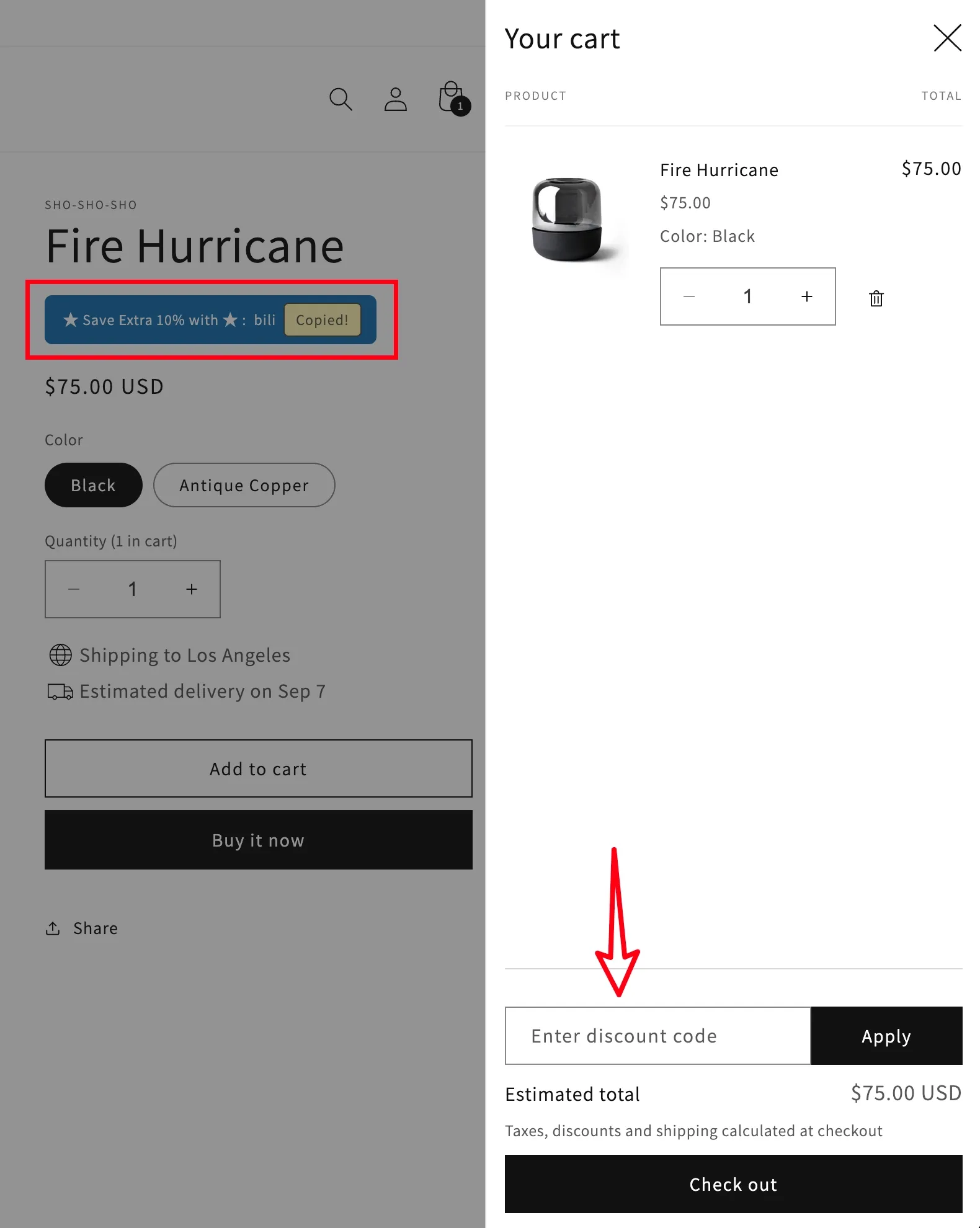 直接在Shopify购物车中使用折扣码