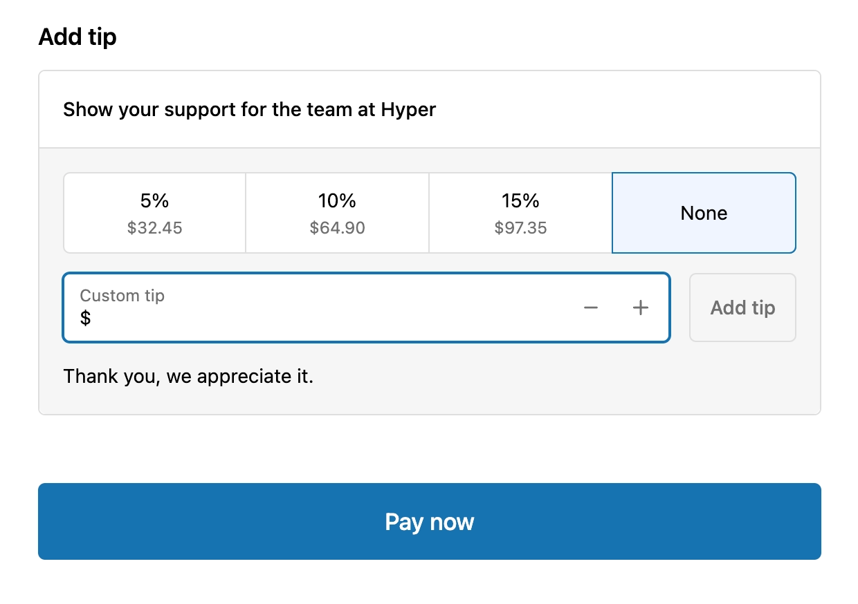 Shopify 店铺结账时添加小费