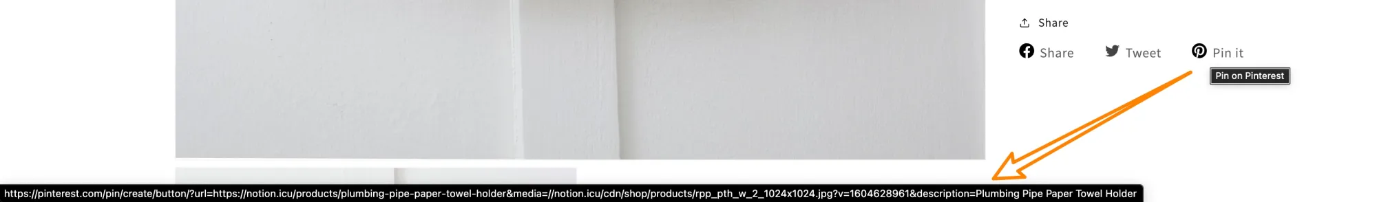 Social Sharing with product title and url