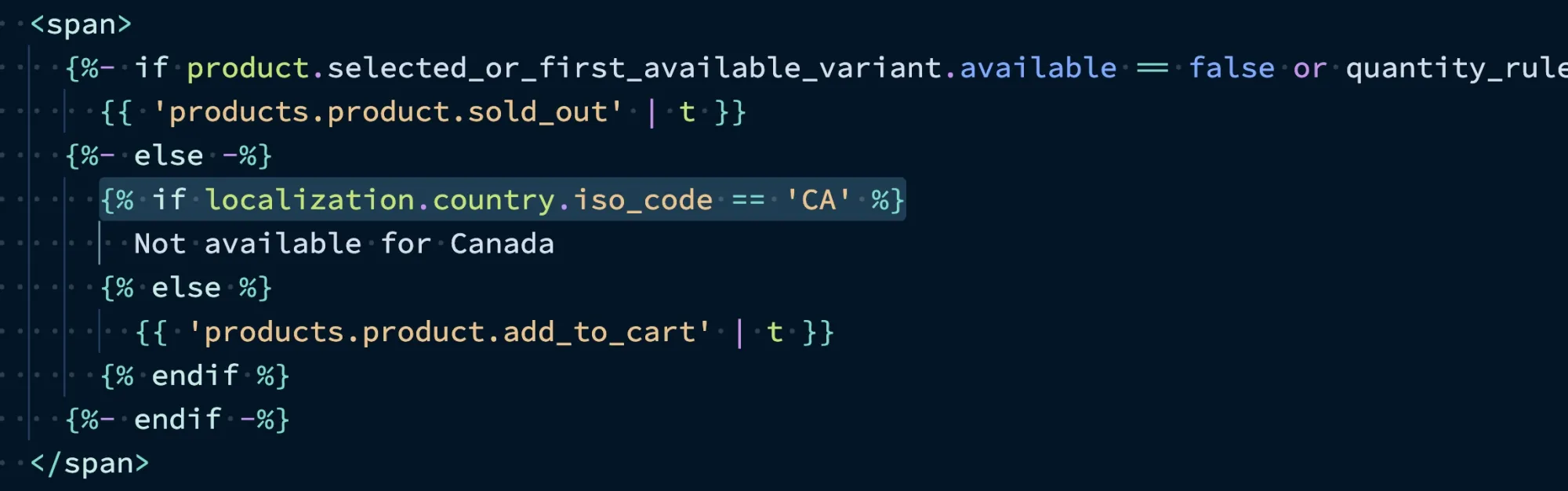 Shopify 店铺对加拿大客户隐藏购买按钮