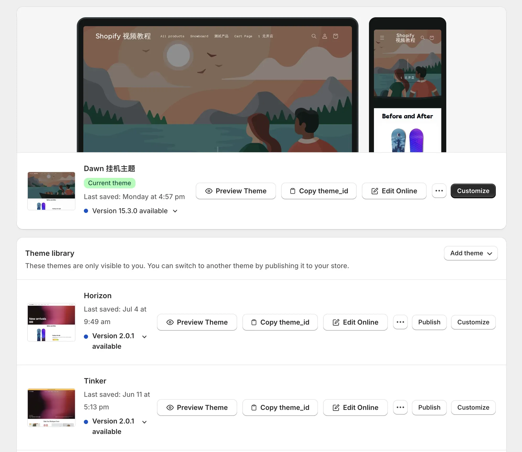 App Interface in Shopify Admin