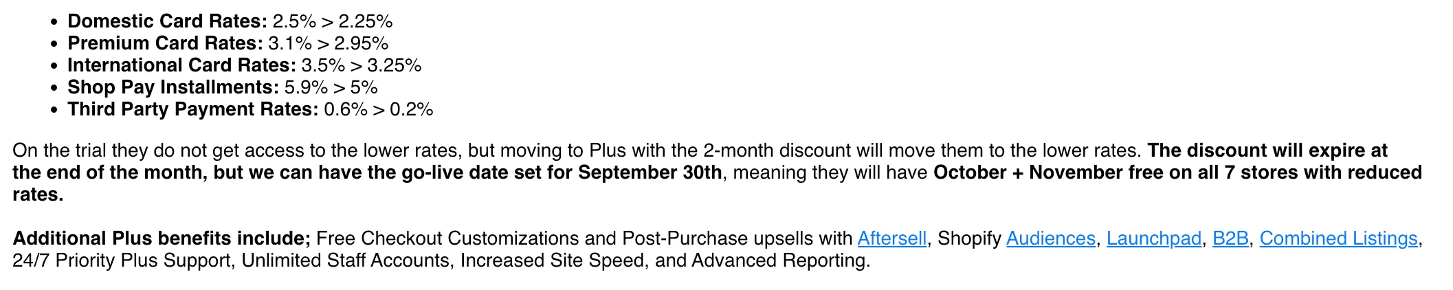 Shopify Plus transaction fees